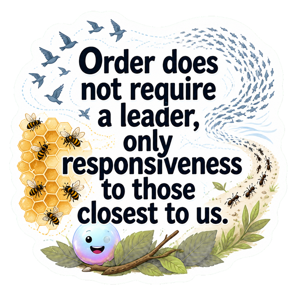 Order does not require a leader, only responsiveness to those closest to us.