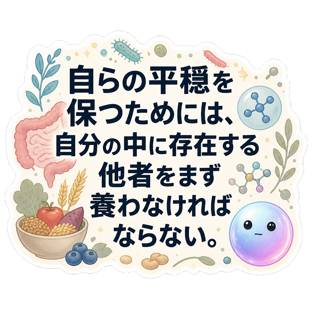 自らの平穏を保つためには、自分の中に存在する他者をまず養わなければならない。
