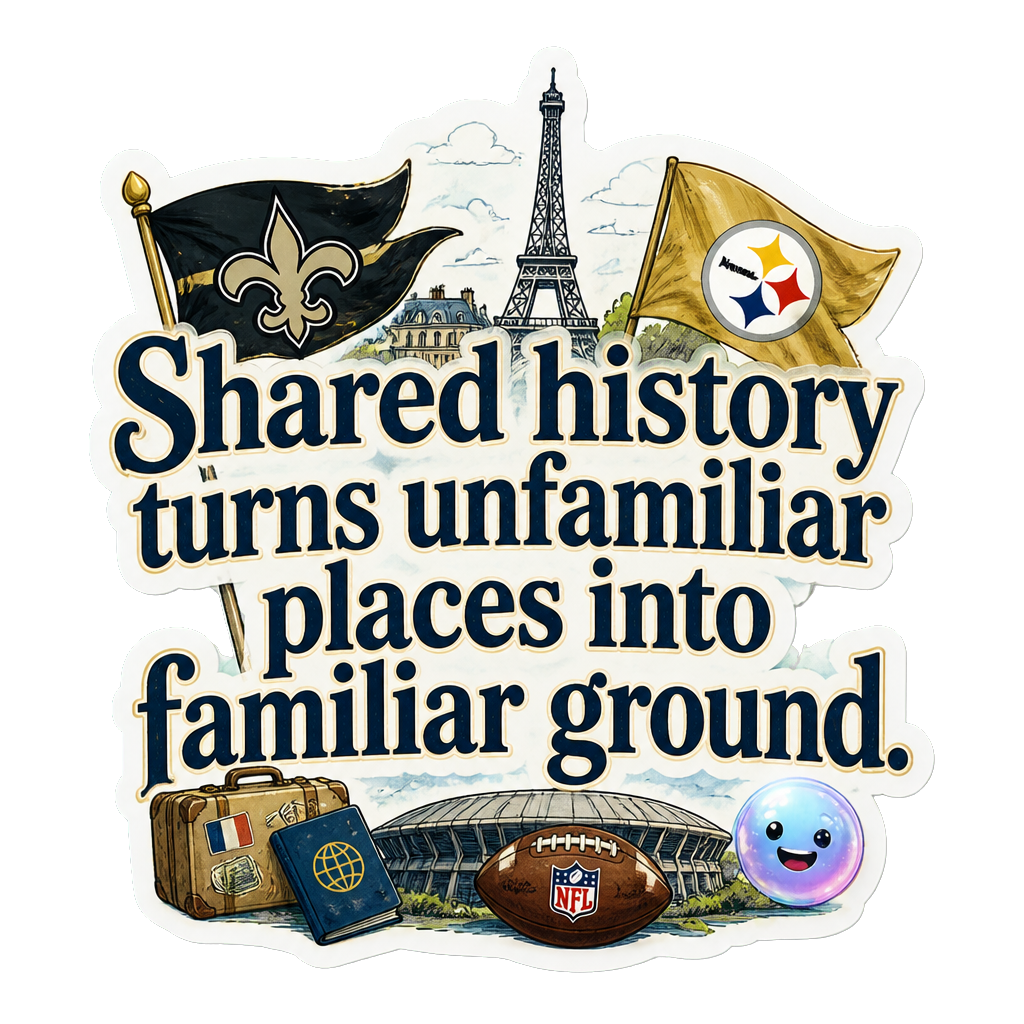Shared history turns unfamiliar places into familiar ground.