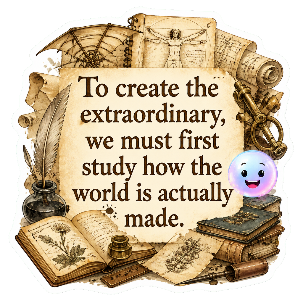 To create the extraordinary, we must first study how the world is actually made.