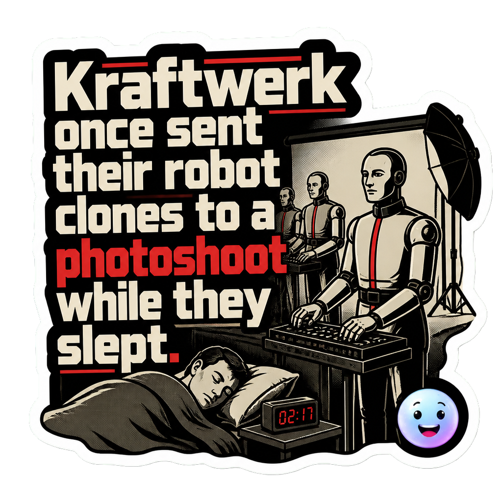 Kraftwerk once sent their robot clones to a photoshoot while they slept.