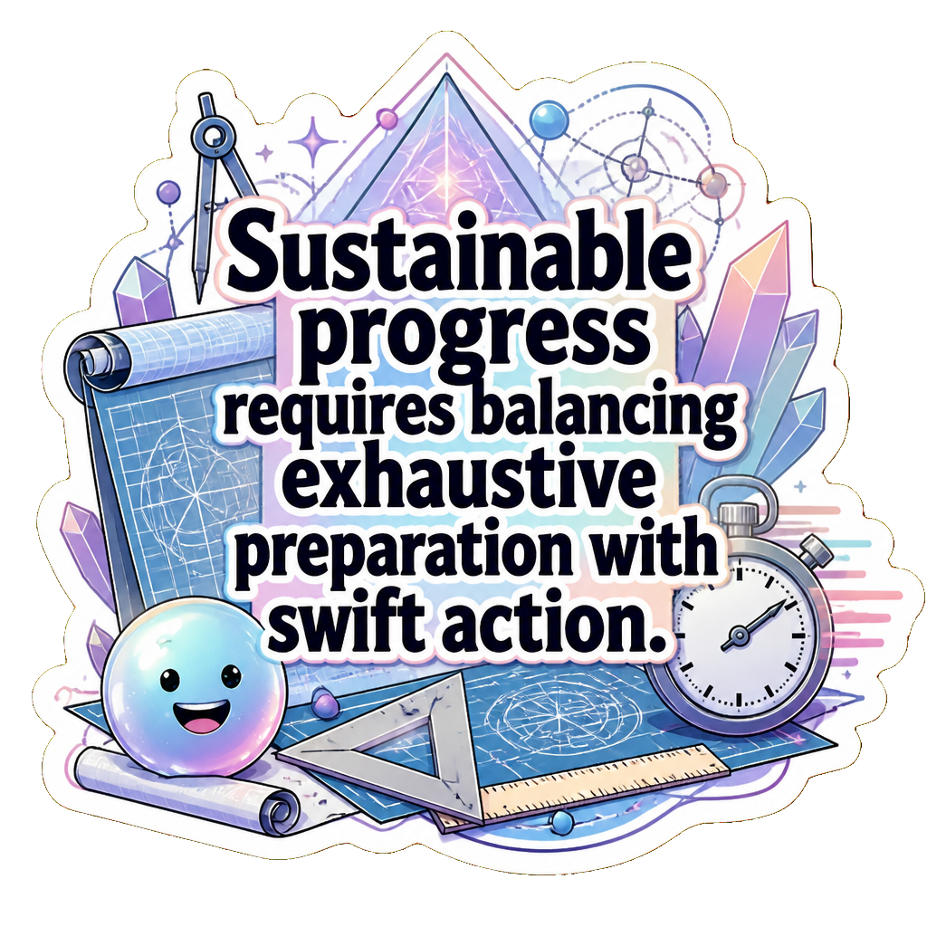 Sustainable progress requires balancing exhaustive preparation with swift action.