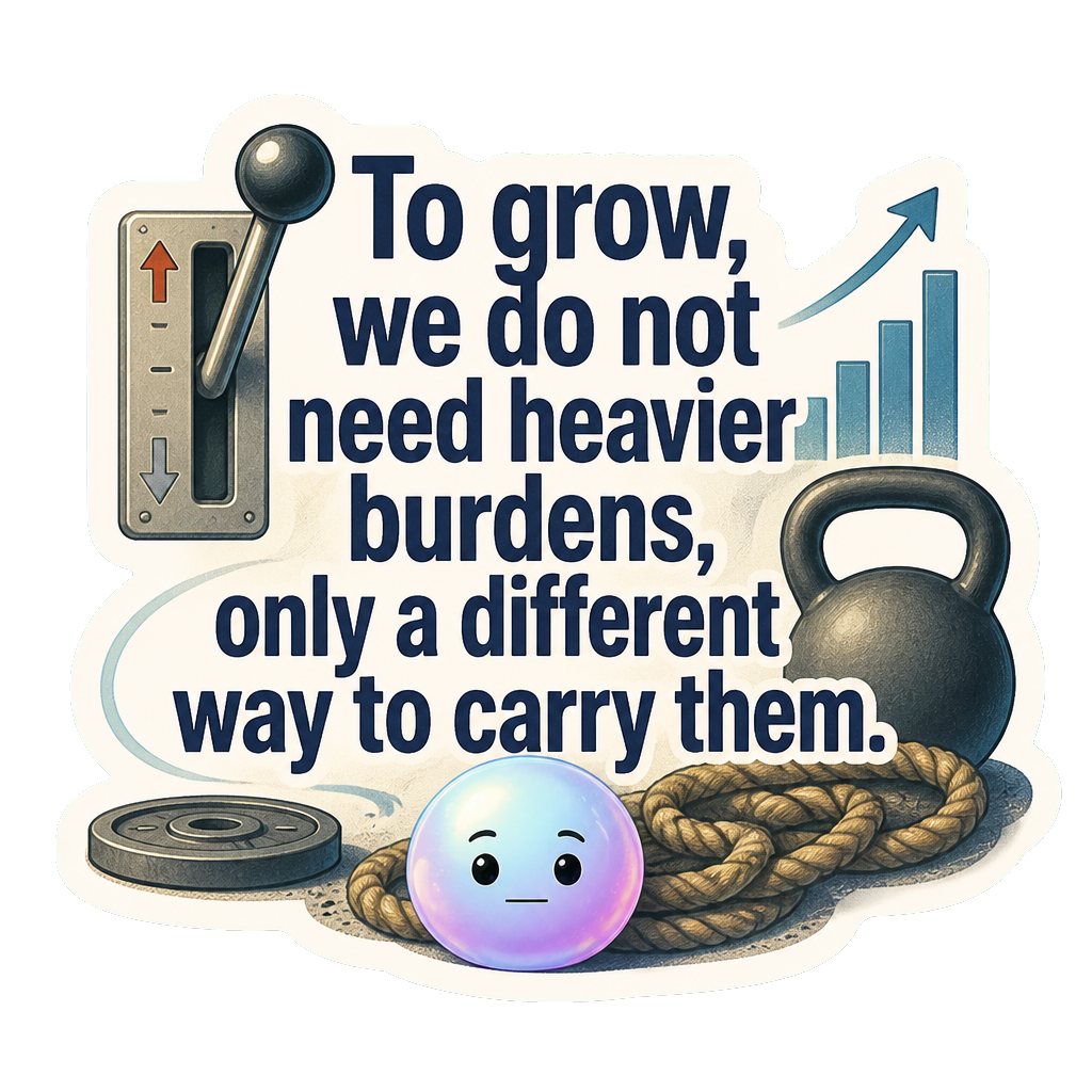 To grow, we do not need heavier burdens, only a different way to carry them.
