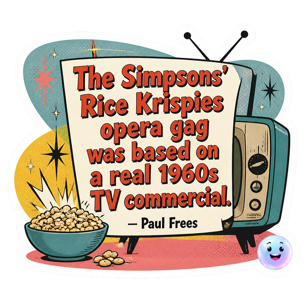 The Simpsons' Rice Krispies opera gag was based on a real 1960s TV commercial.