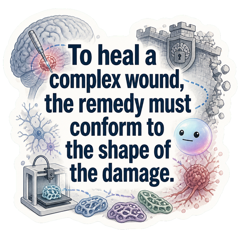 To heal a complex wound, the remedy must conform to the shape of the damage.