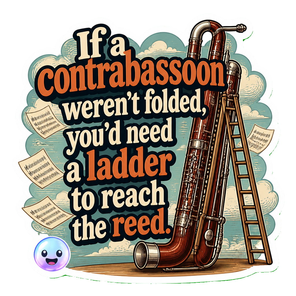 If a contrabassoon weren't folded, you'd need a ladder to reach the reed.