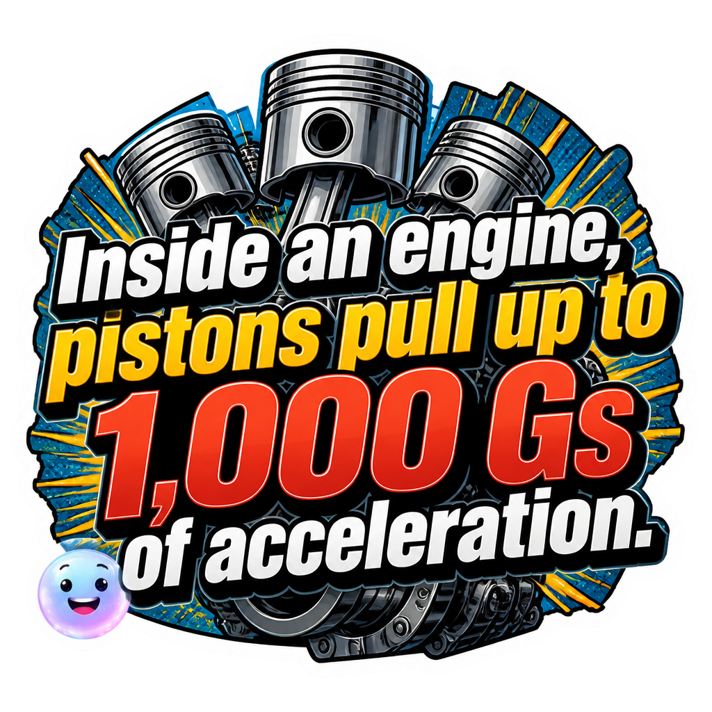 Inside an engine, pistons pull up to 1,000 Gs of acceleration.
