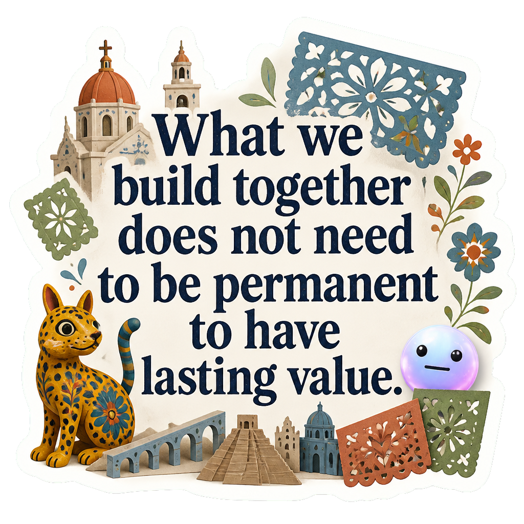 What we build together does not need to be permanent to have lasting value.