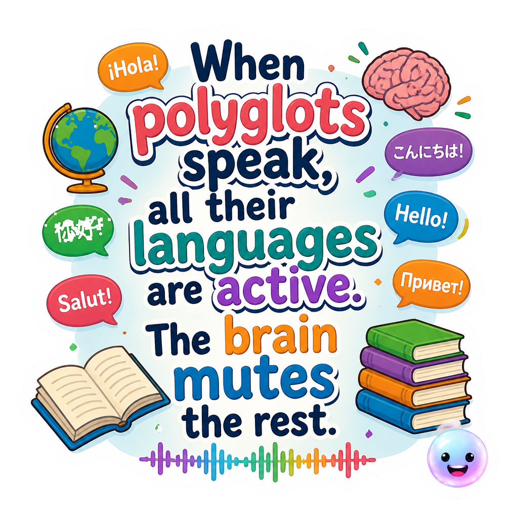 When polyglots speak, all their languages are active. The brain mutes the rest.