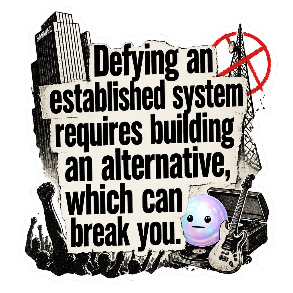 Defying an established system requires building an alternative, which can break you.