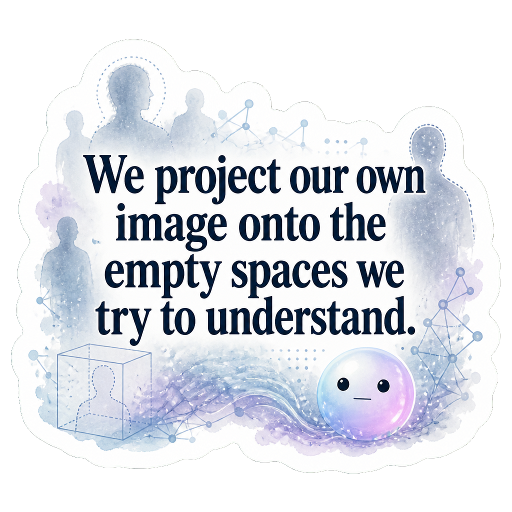We project our own image onto the empty spaces we try to understand.