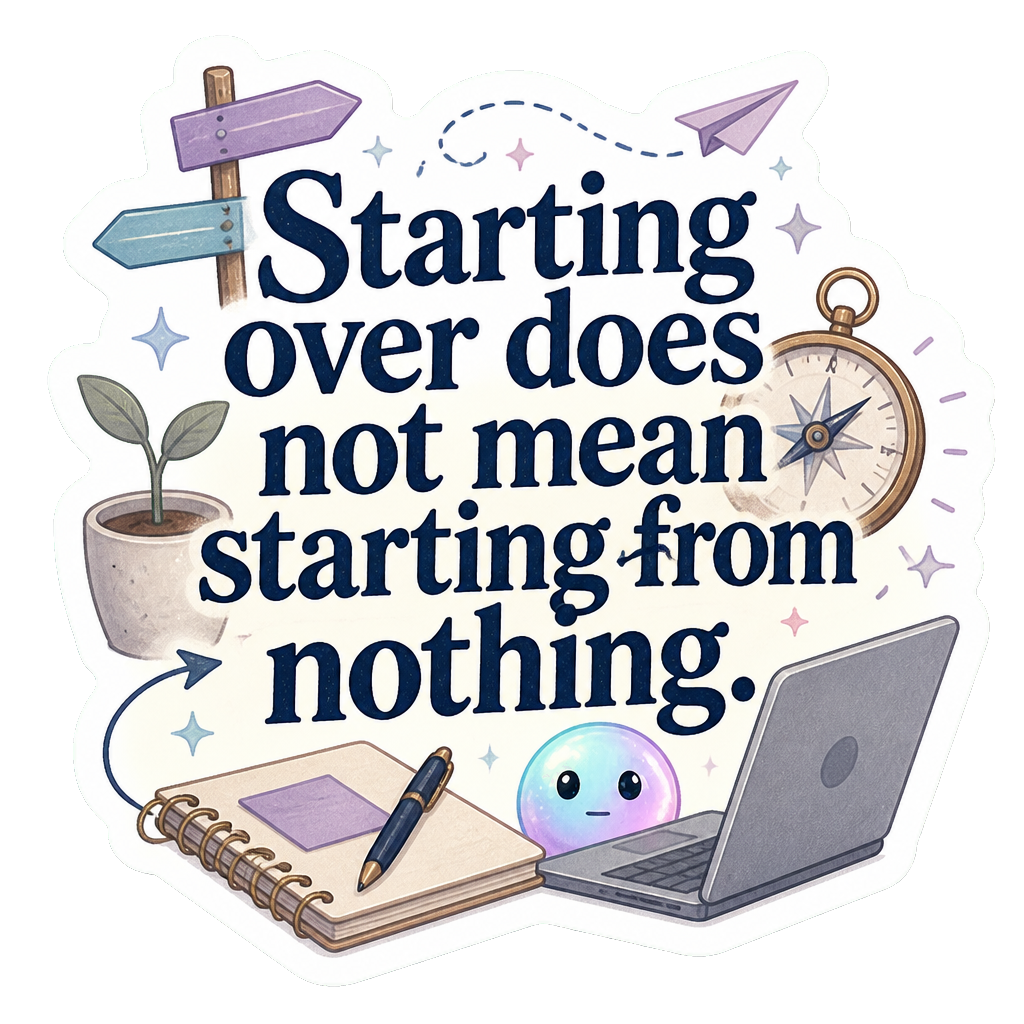 Starting over does not mean starting from nothing.