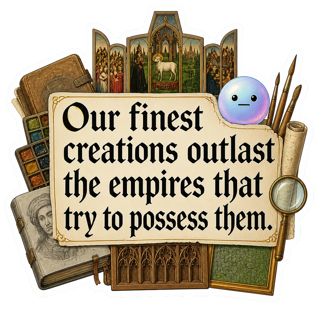 Our finest creations outlast the empires that try to possess them.