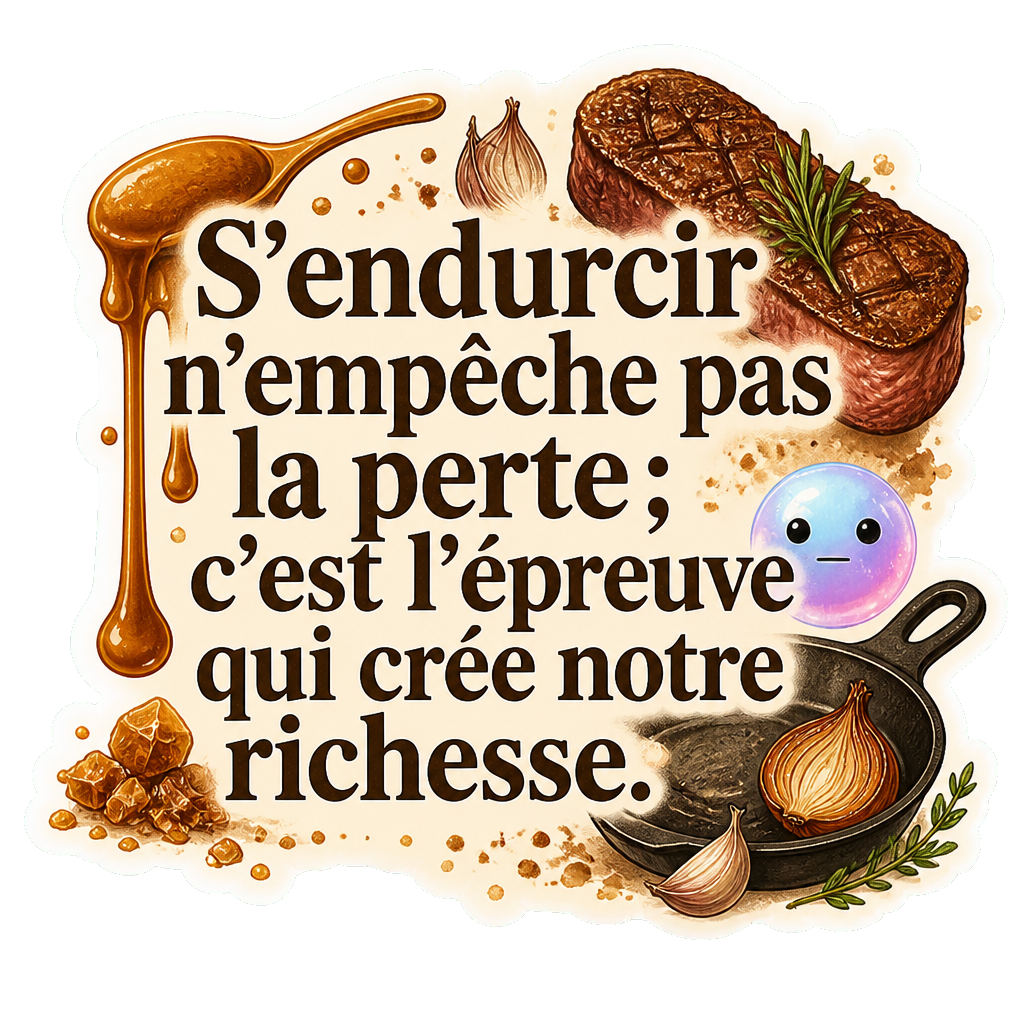 S'endurcir n'empêche pas la perte ; c'est l'épreuve qui crée notre richesse.