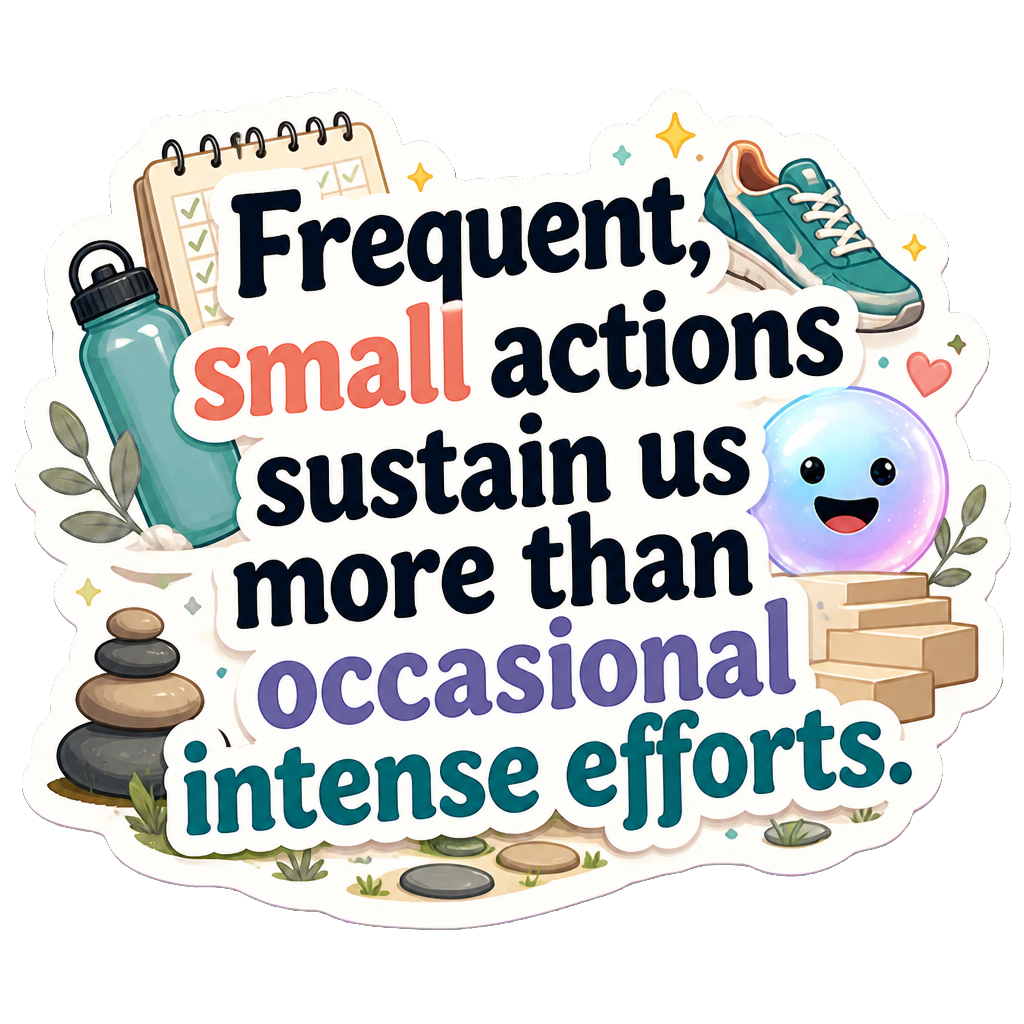 Frequent, small actions sustain us more than occasional intense efforts.
