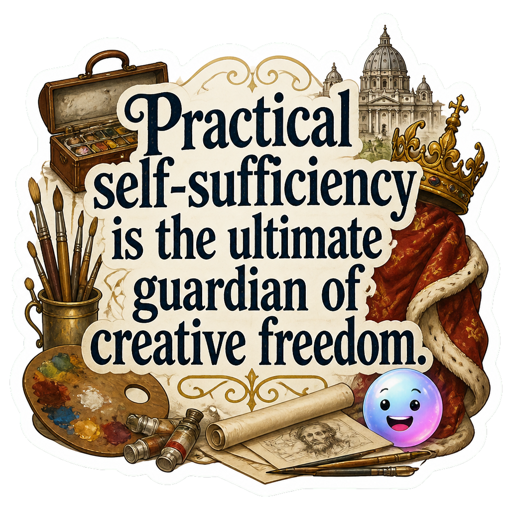 Practical self-sufficiency is the ultimate guardian of creative freedom.