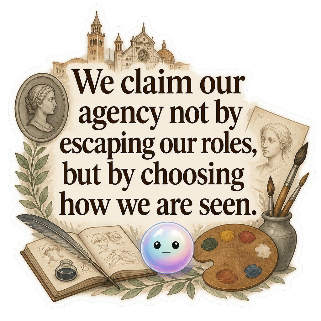 We claim our agency not by escaping our roles, but by choosing how we are seen.