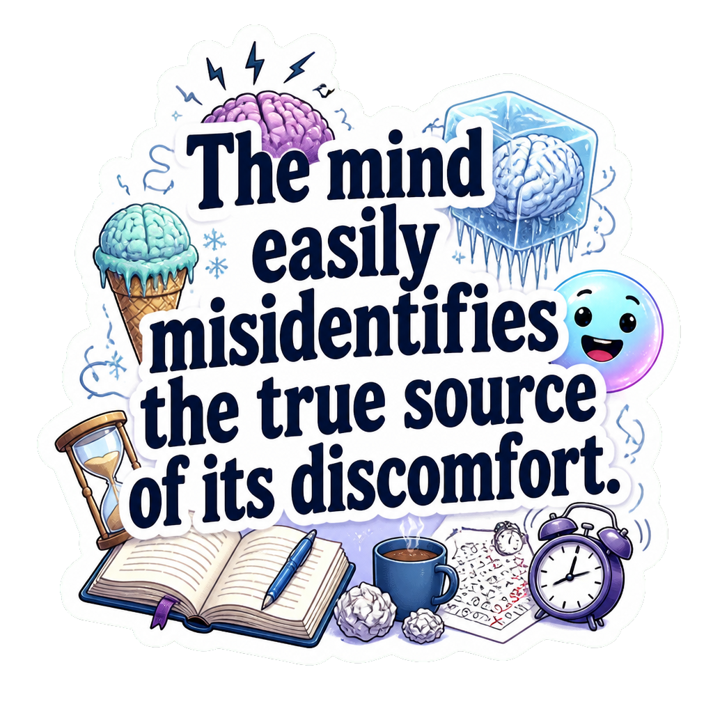 The mind easily misidentifies the true source of its discomfort.