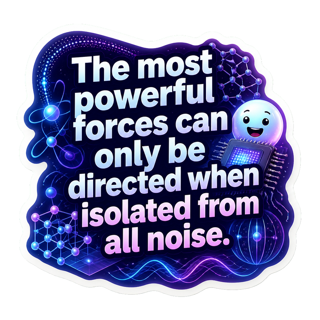 The most powerful forces can only be directed when isolated from all noise.