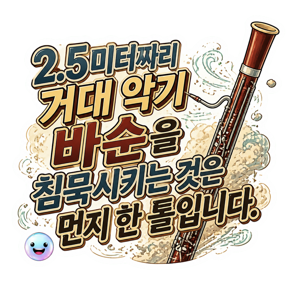 2.5미터짜리 거대 악기 바순을 침묵시키는 것은 먼지 한 톨입니다.