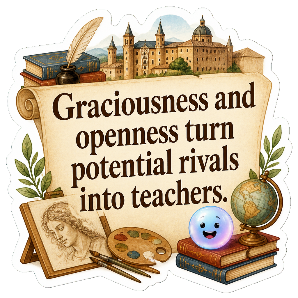 Graciousness and openness turn potential rivals into teachers.