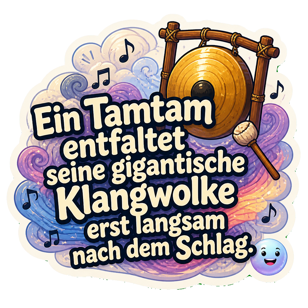 Ein Tamtam entfaltet seine gigantische Klangwolke erst langsam nach dem Schlag.