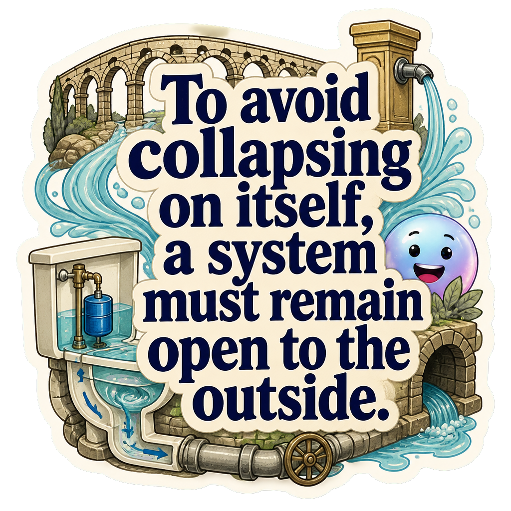 To avoid collapsing on itself, a system must remain open to the outside.