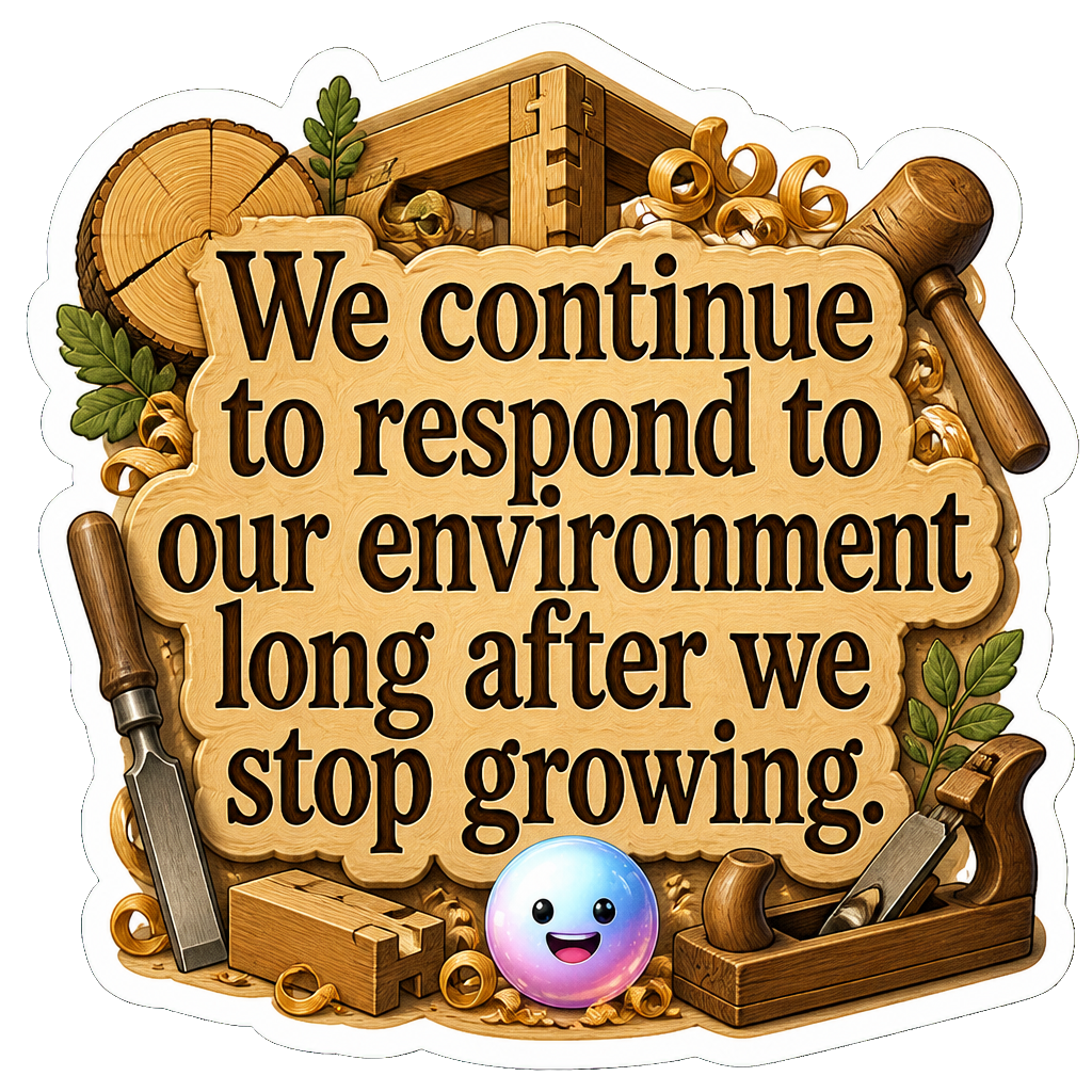 We continue to respond to our environment long after we stop growing.