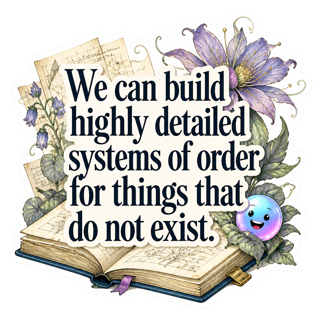 We can build highly detailed systems of order for things that do not exist.