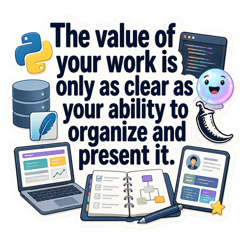 The value of your work is only as clear as your ability to organize and present it.