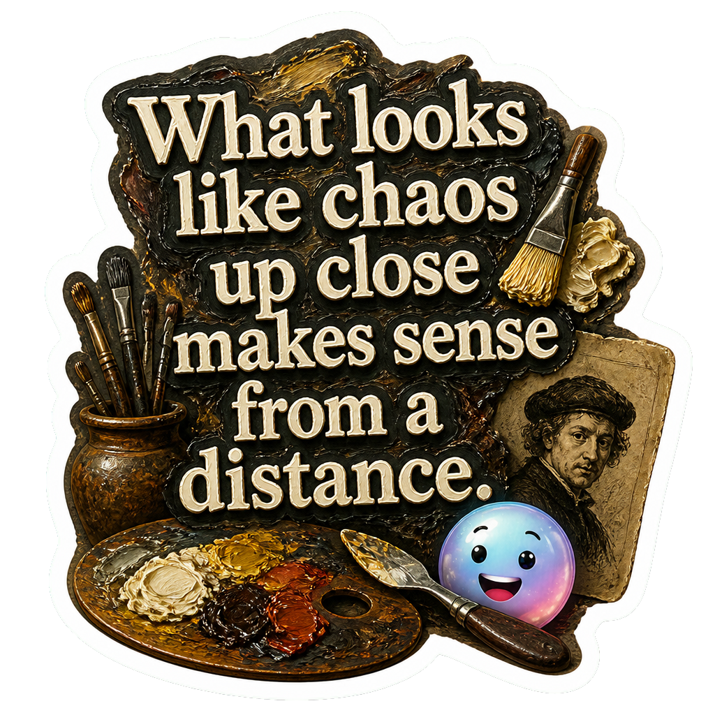 What looks like chaos up close makes sense from a distance.
