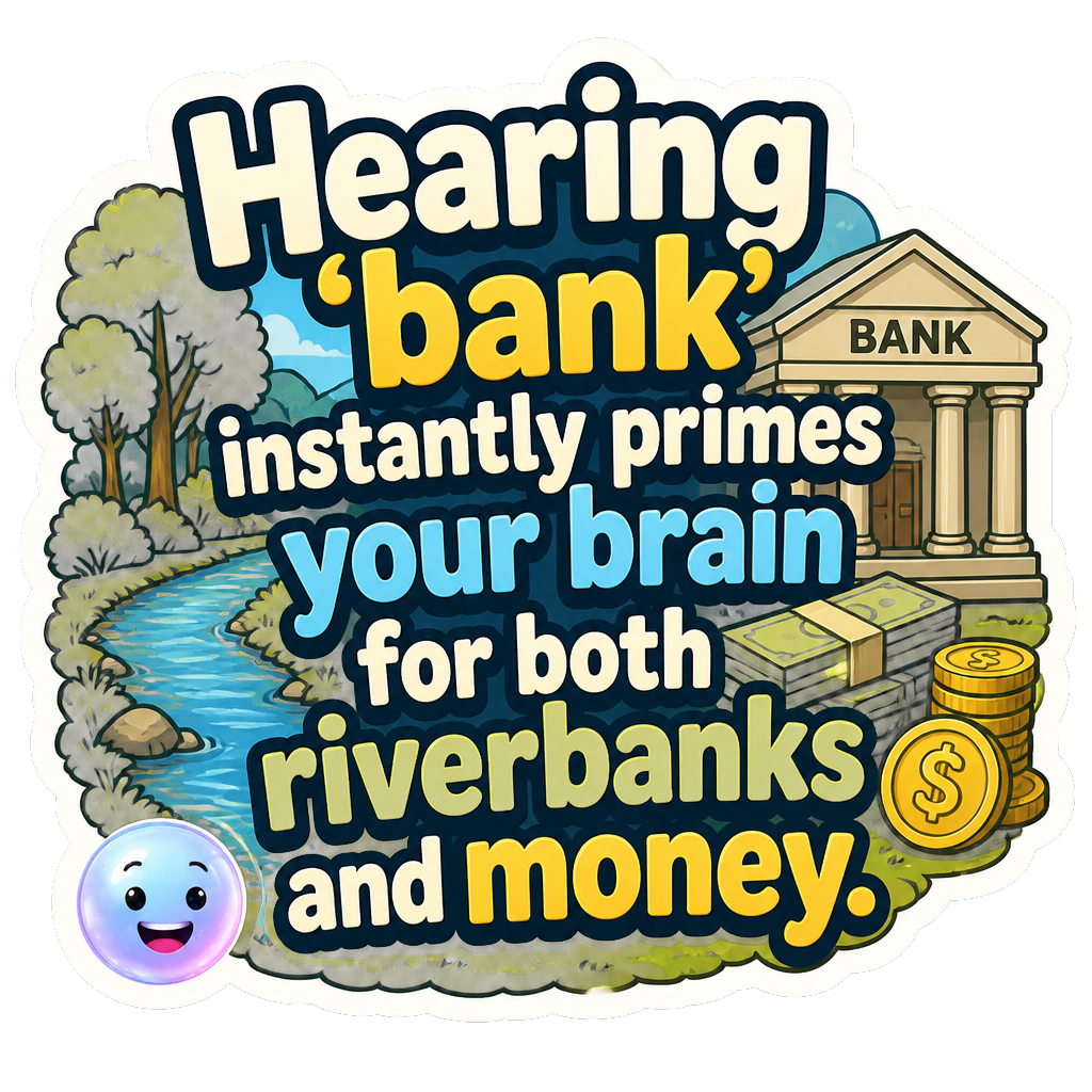 Hearing 'bank' instantly primes your brain for both riverbanks and money.