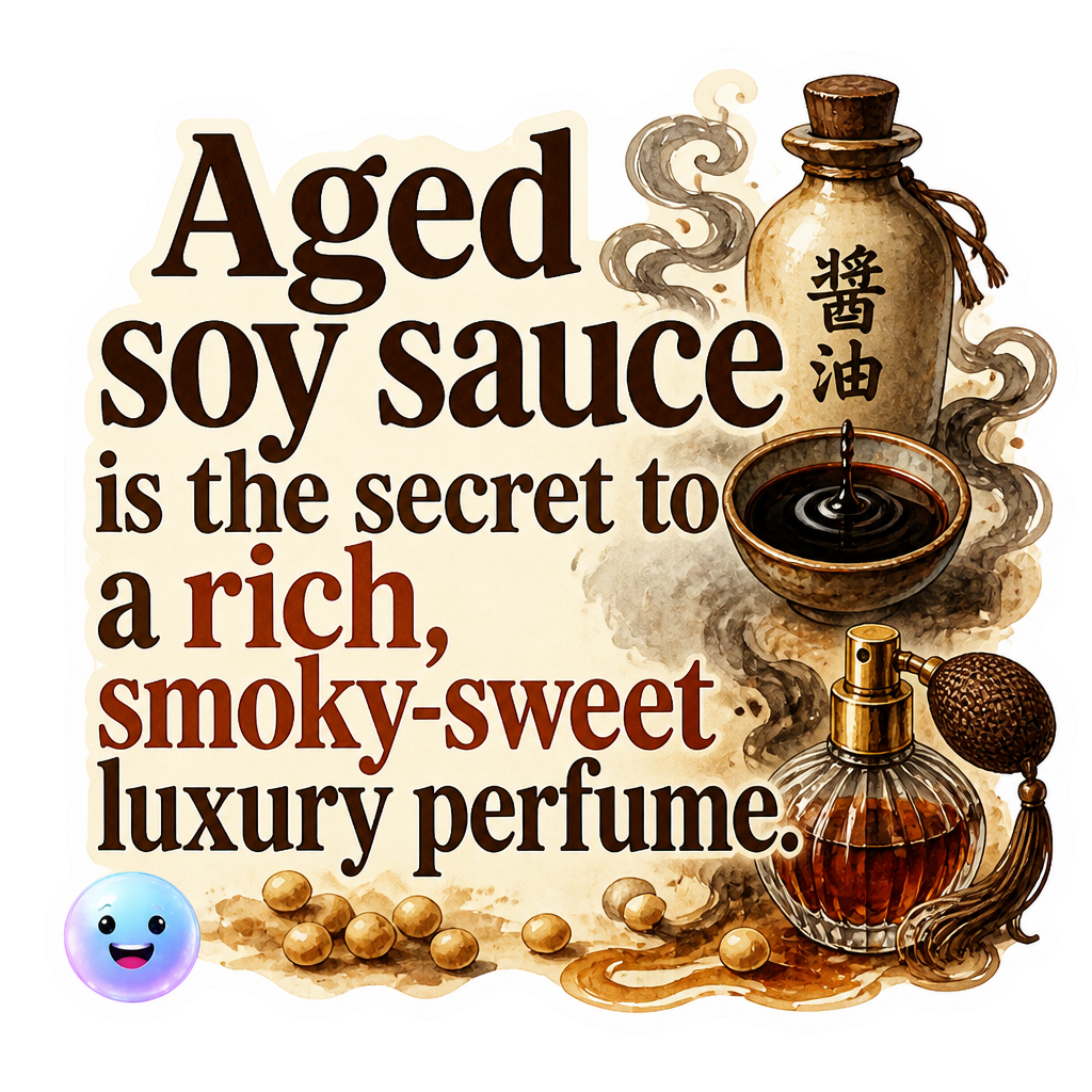 Aged soy sauce is the secret to a rich, smoky-sweet luxury perfume.
