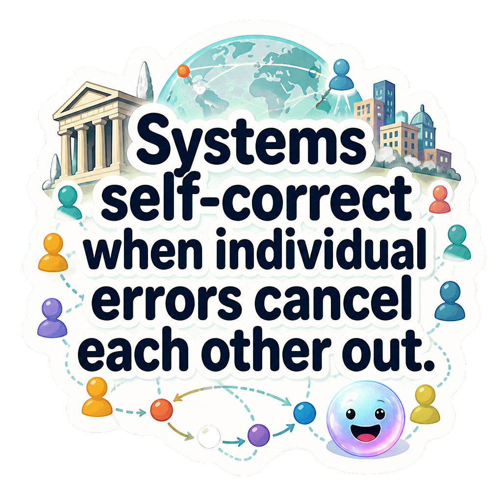 Systems self-correct when individual errors cancel each other out.