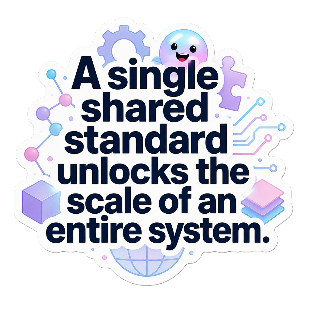 A single shared standard unlocks the scale of an entire system.