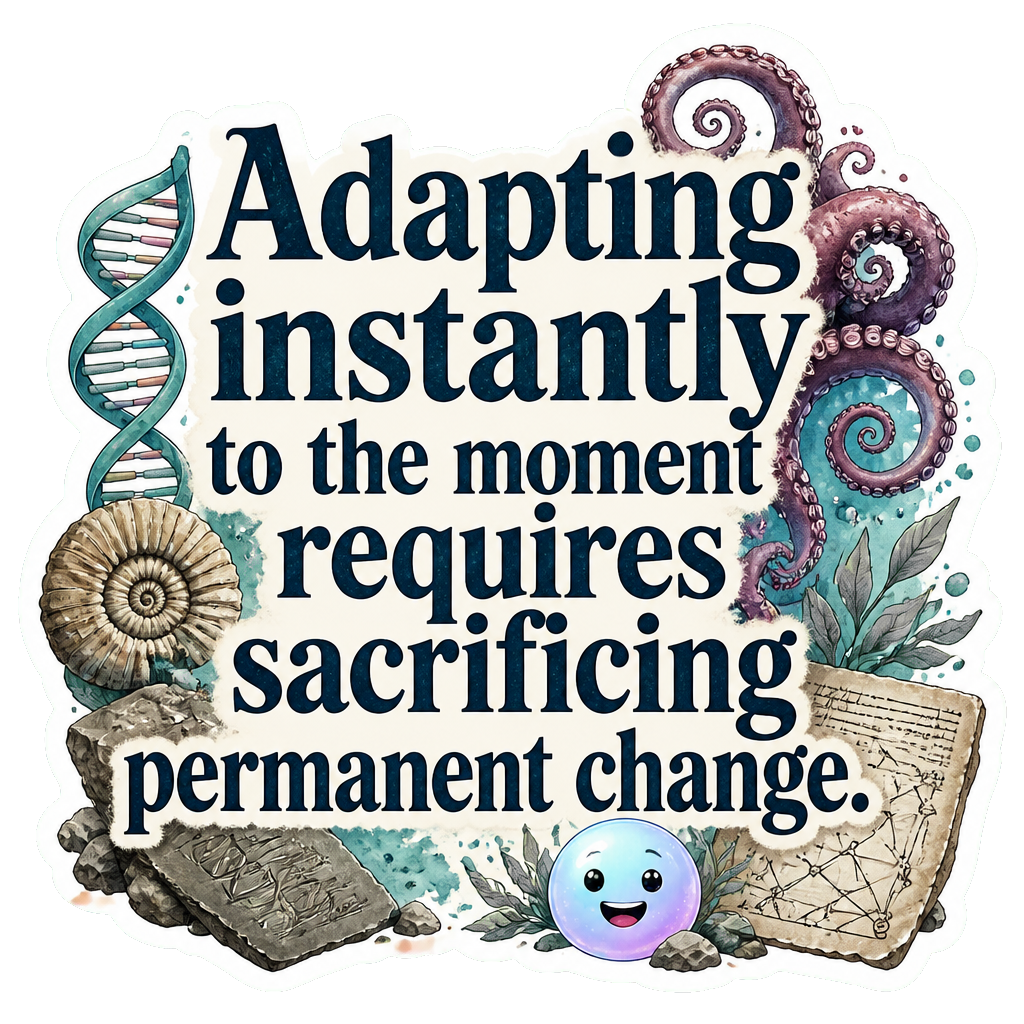 Adapting instantly to the moment requires sacrificing permanent change.