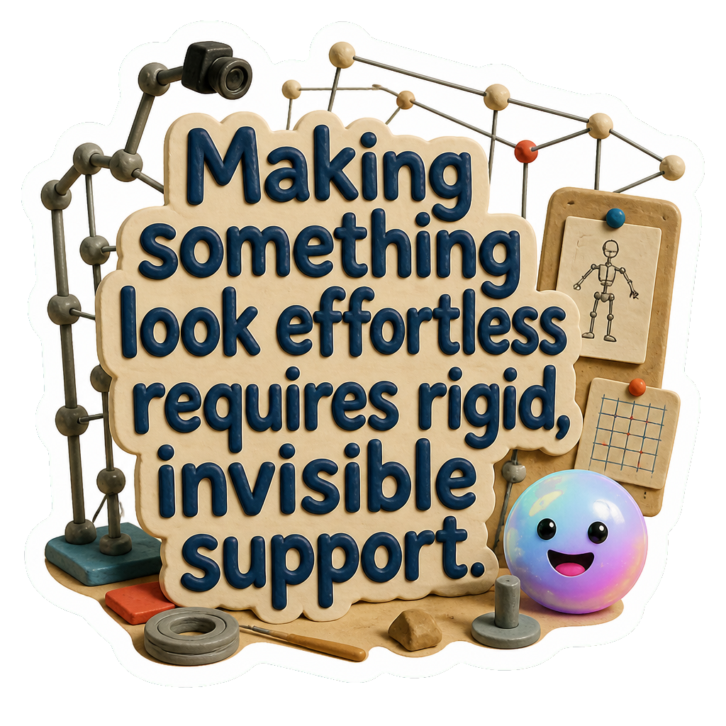 Making something look effortless requires rigid, invisible support.