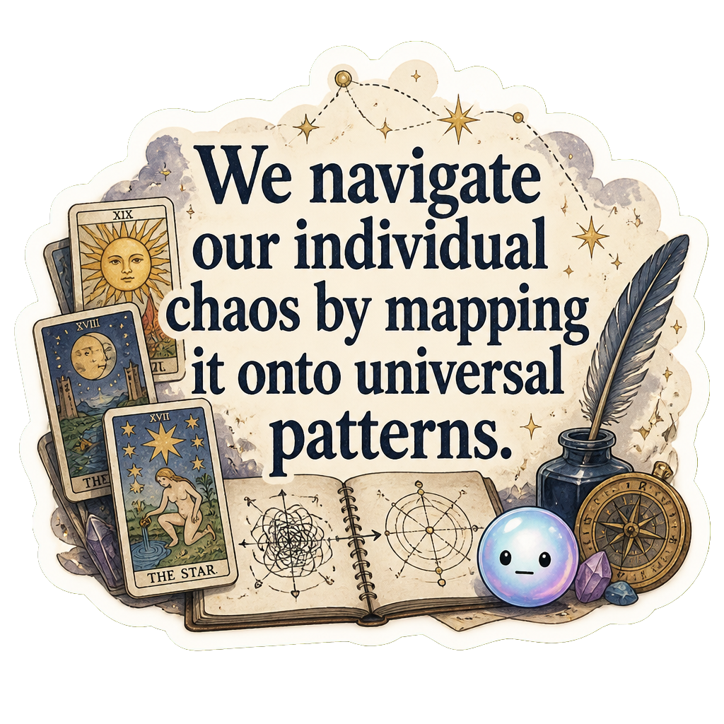 We navigate our individual chaos by mapping it onto universal patterns.