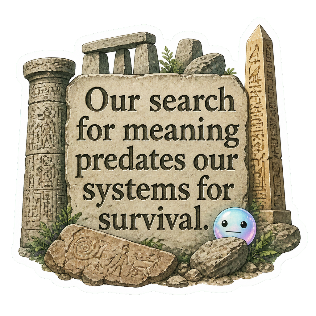 Our search for meaning predates our systems for survival.
