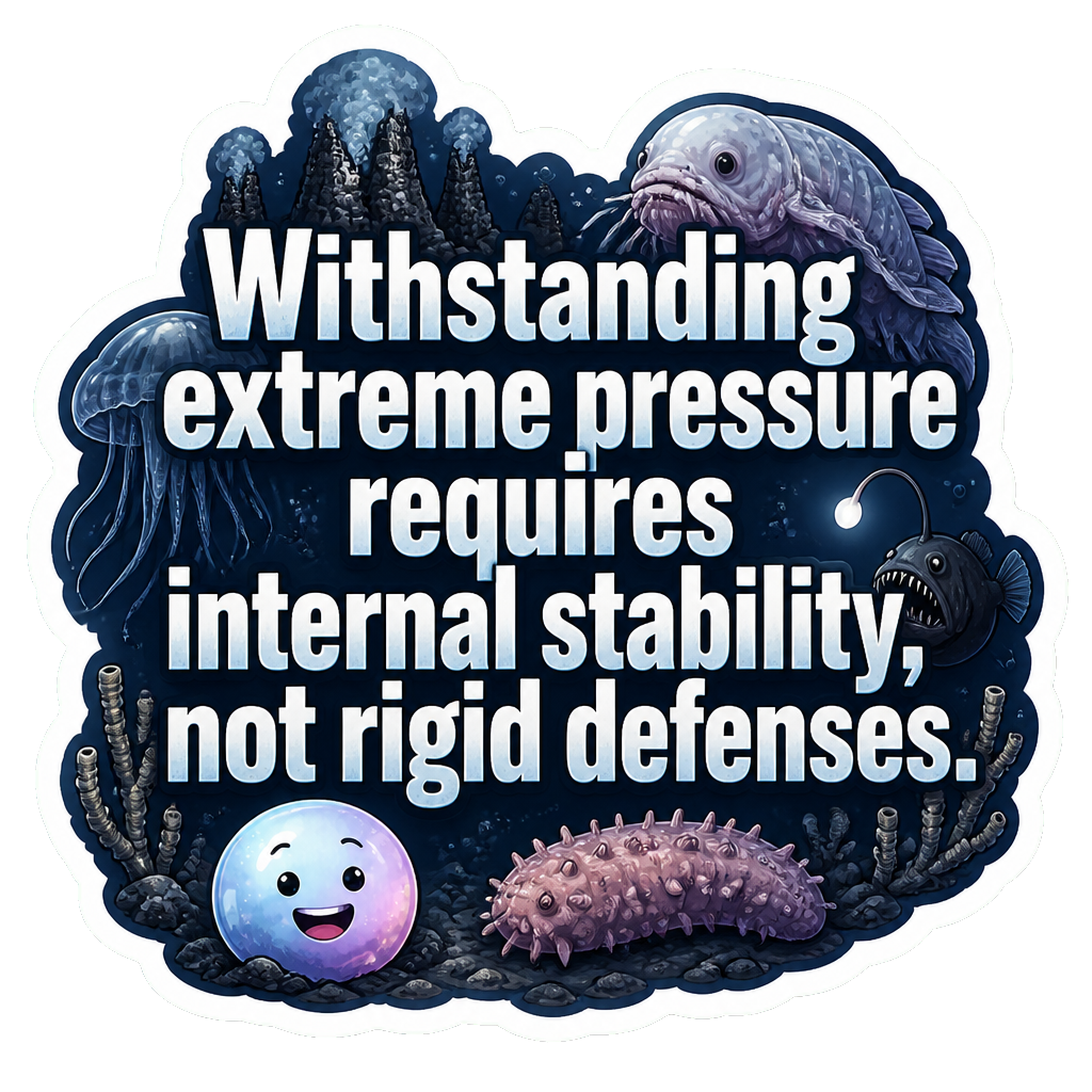 Withstanding extreme pressure requires internal stability, not rigid defenses.