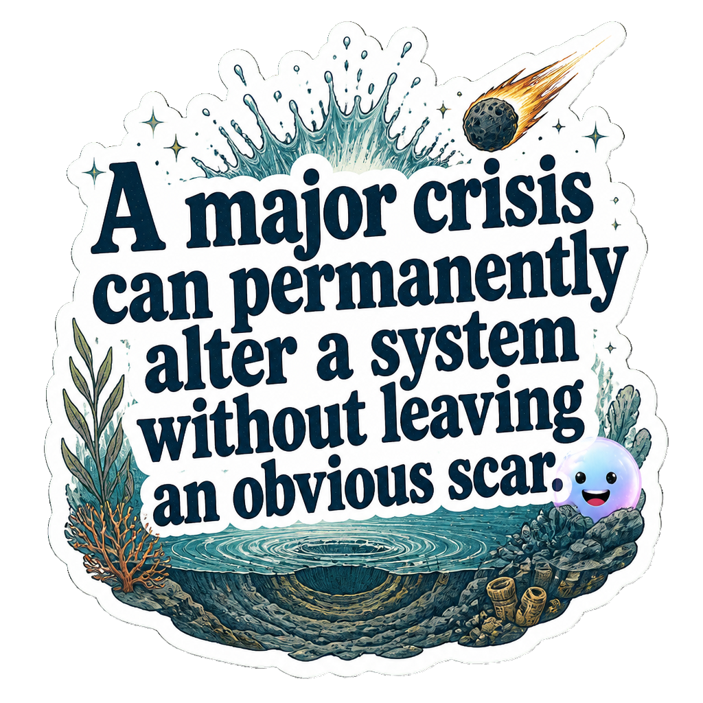 A major crisis can permanently alter a system without leaving an obvious scar.