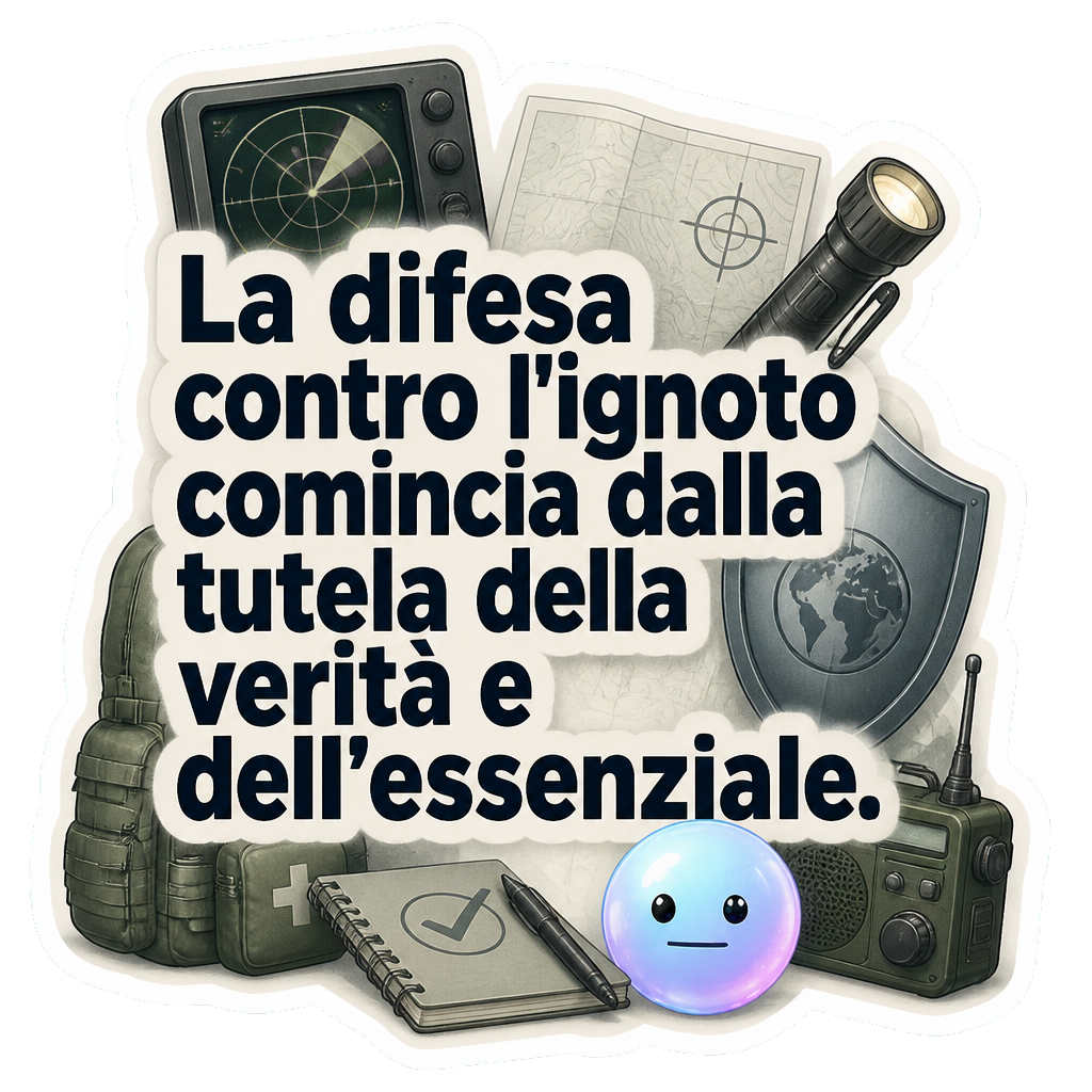 La difesa contro l'ignoto comincia dalla tutela della verità e dell'essenziale.