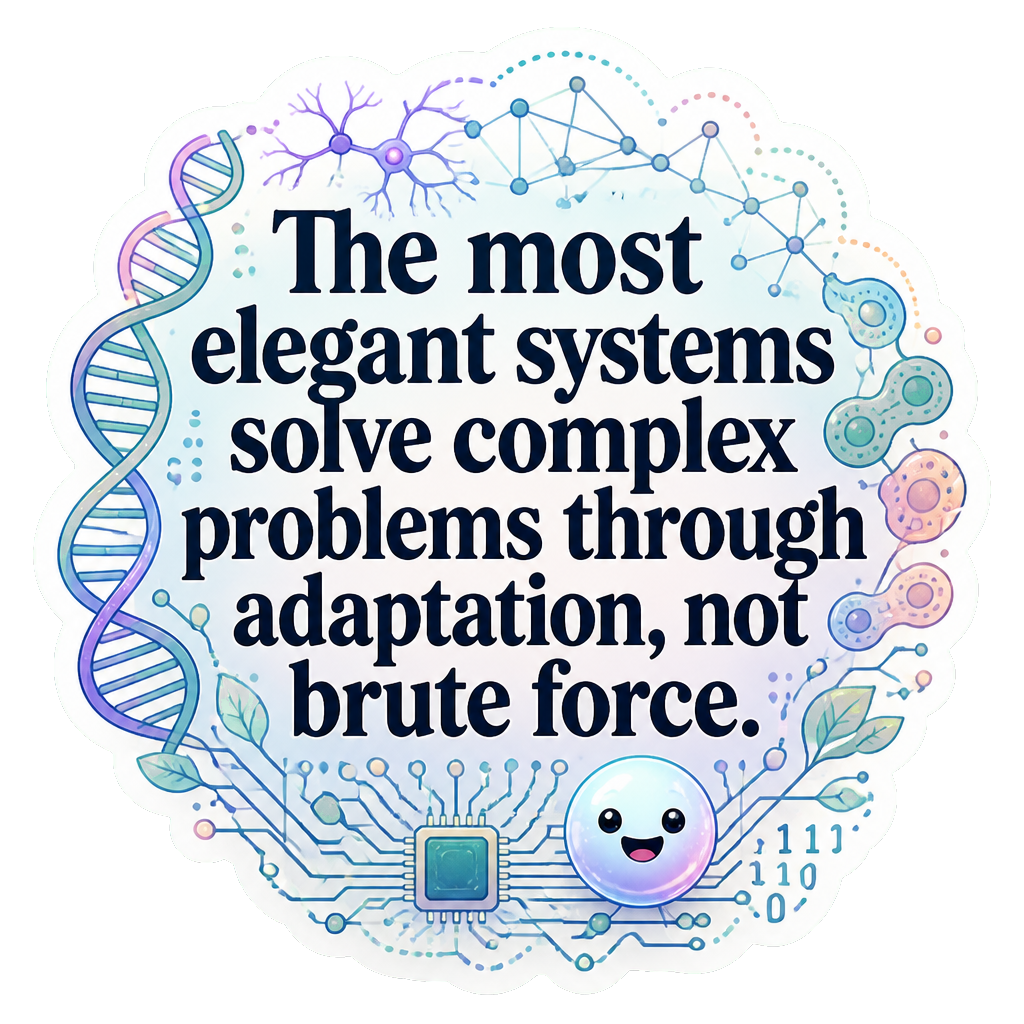 The most elegant systems solve complex problems through adaptation, not brute force.