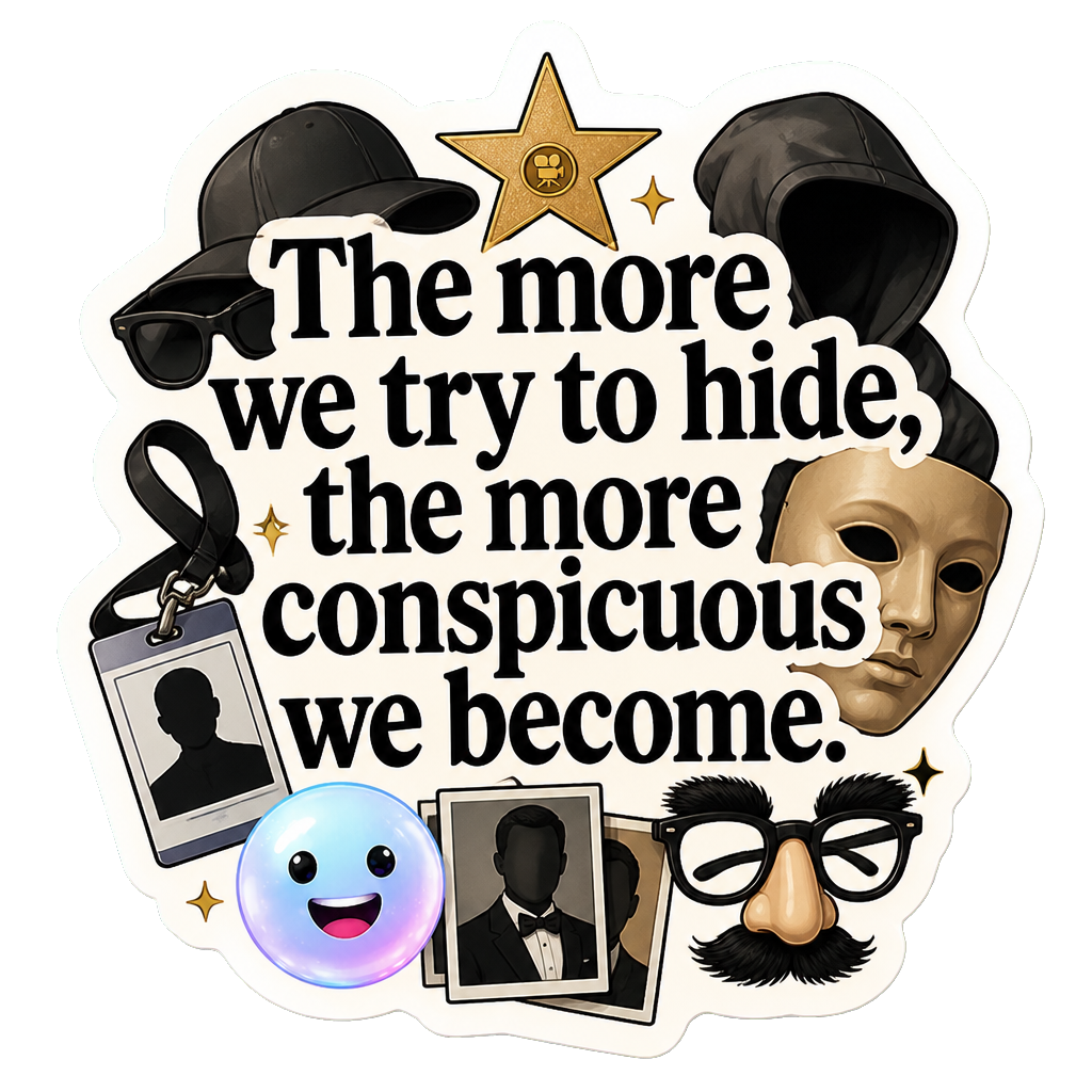 The more we try to hide, the more conspicuous we become.