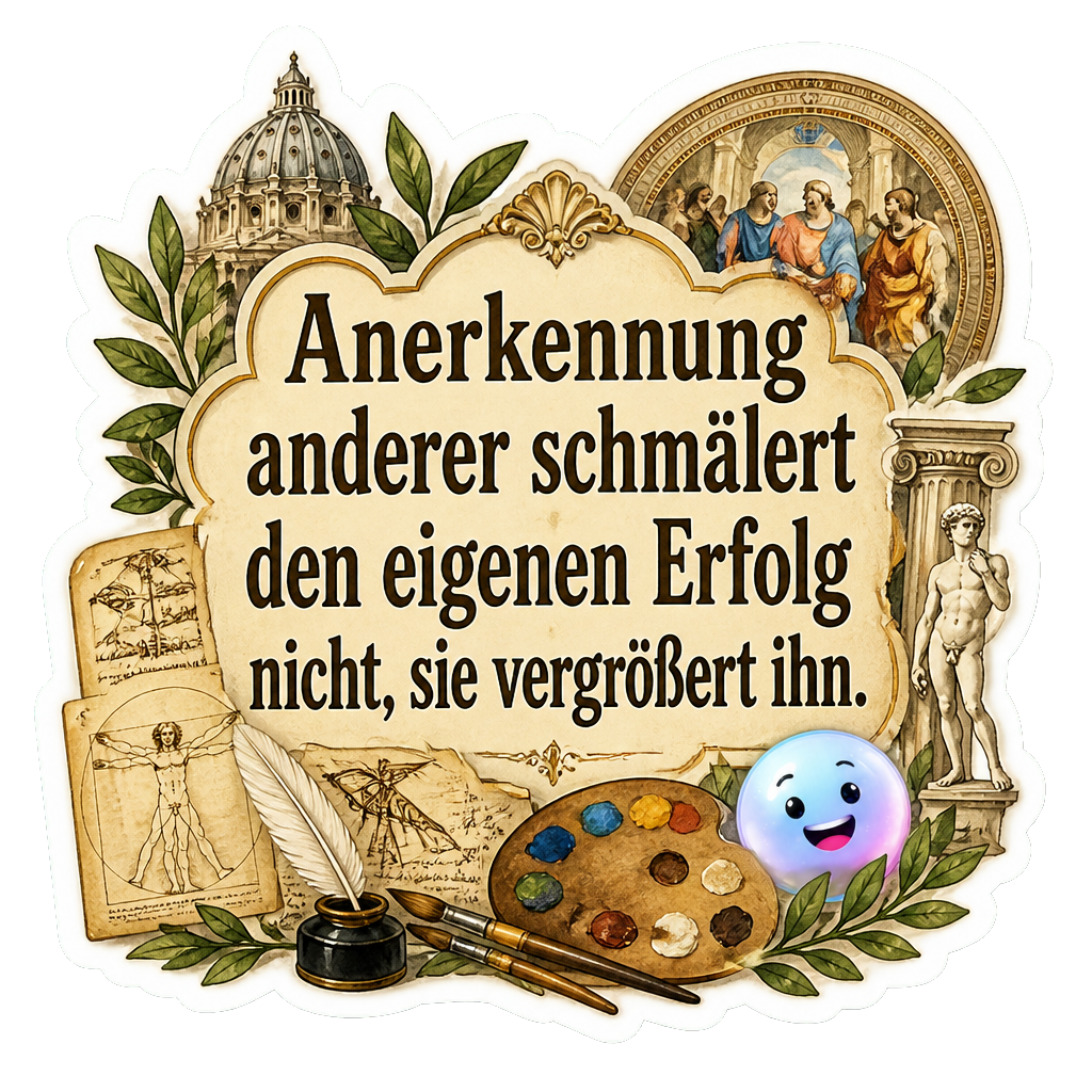 Anerkennung anderer schmälert den eigenen Erfolg nicht, sie vergrößert ihn.