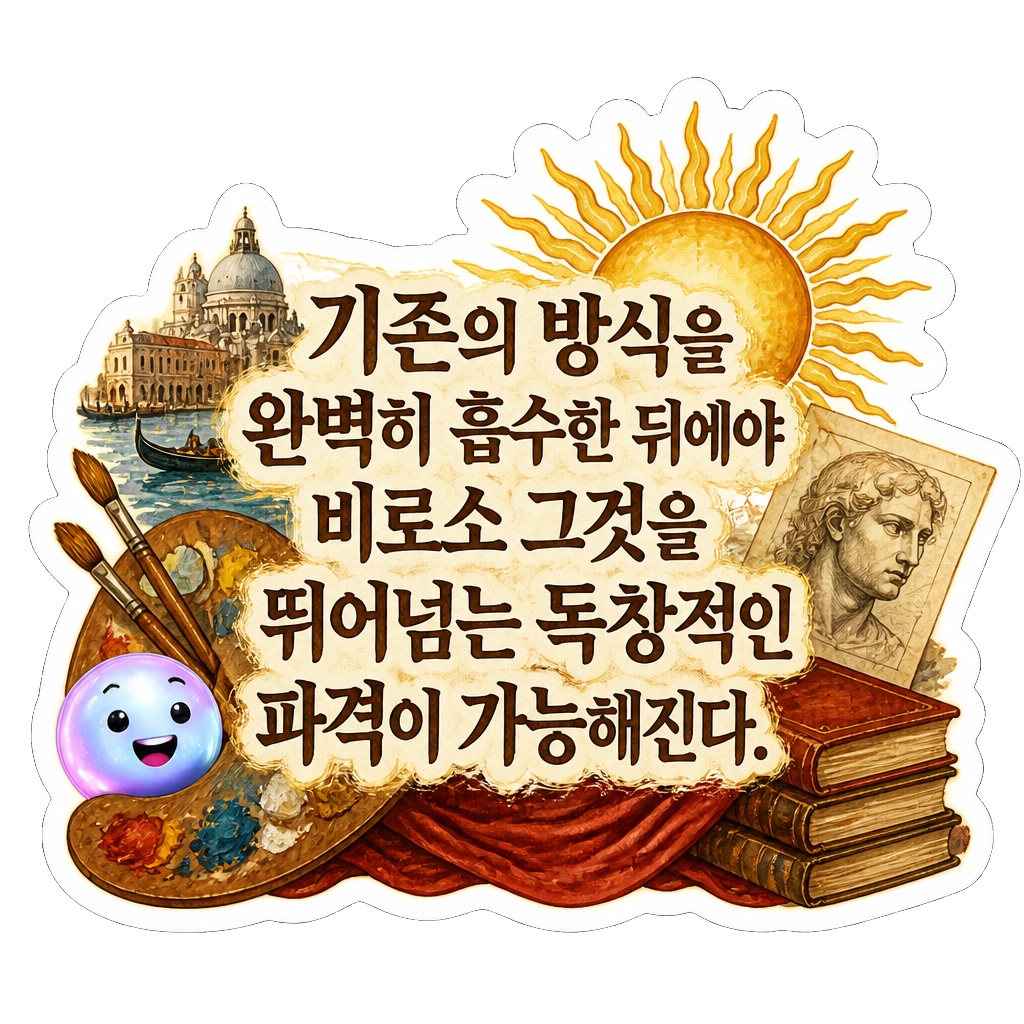 기존의 방식을 완벽히 흡수한 뒤에야 비로소 그것을 뛰어넘는 독창적인 파격이 가능해진다.
