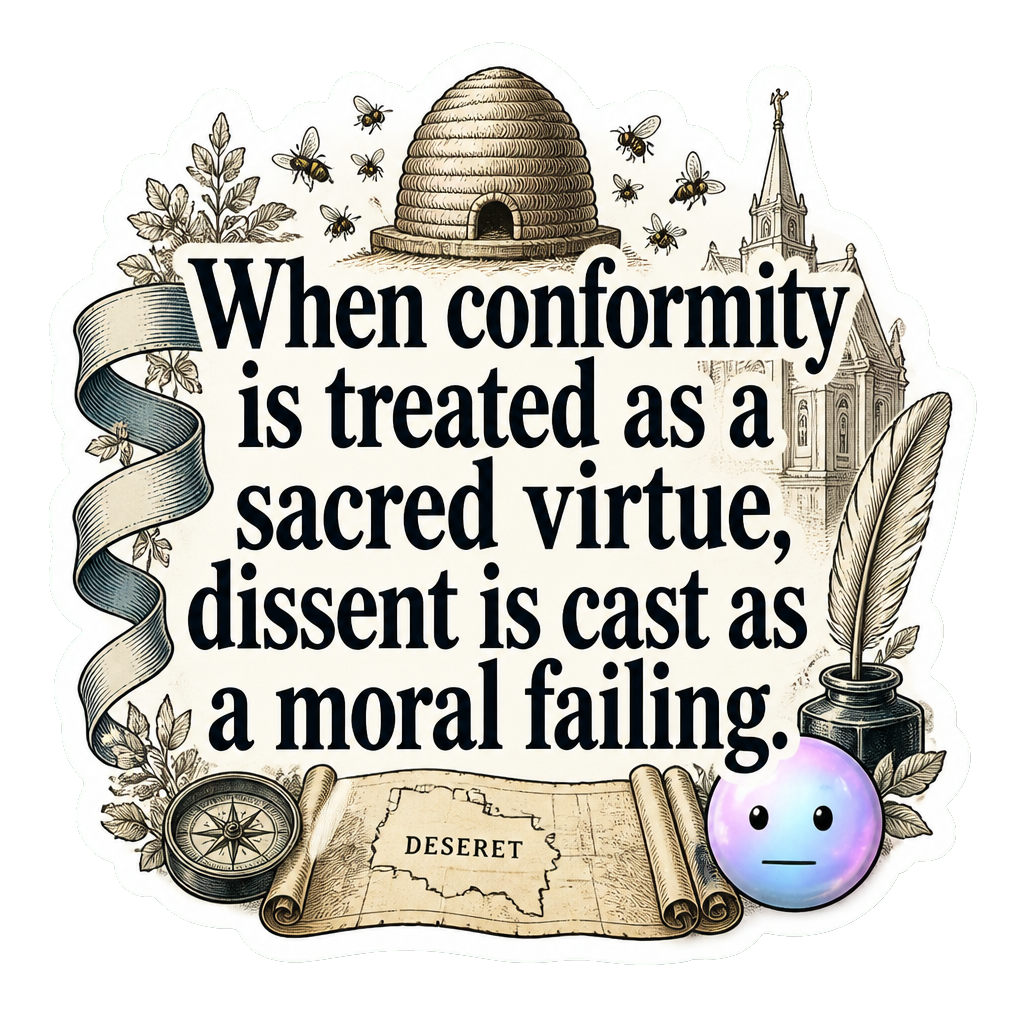 When conformity is treated as a sacred virtue, dissent is cast as a moral failing.