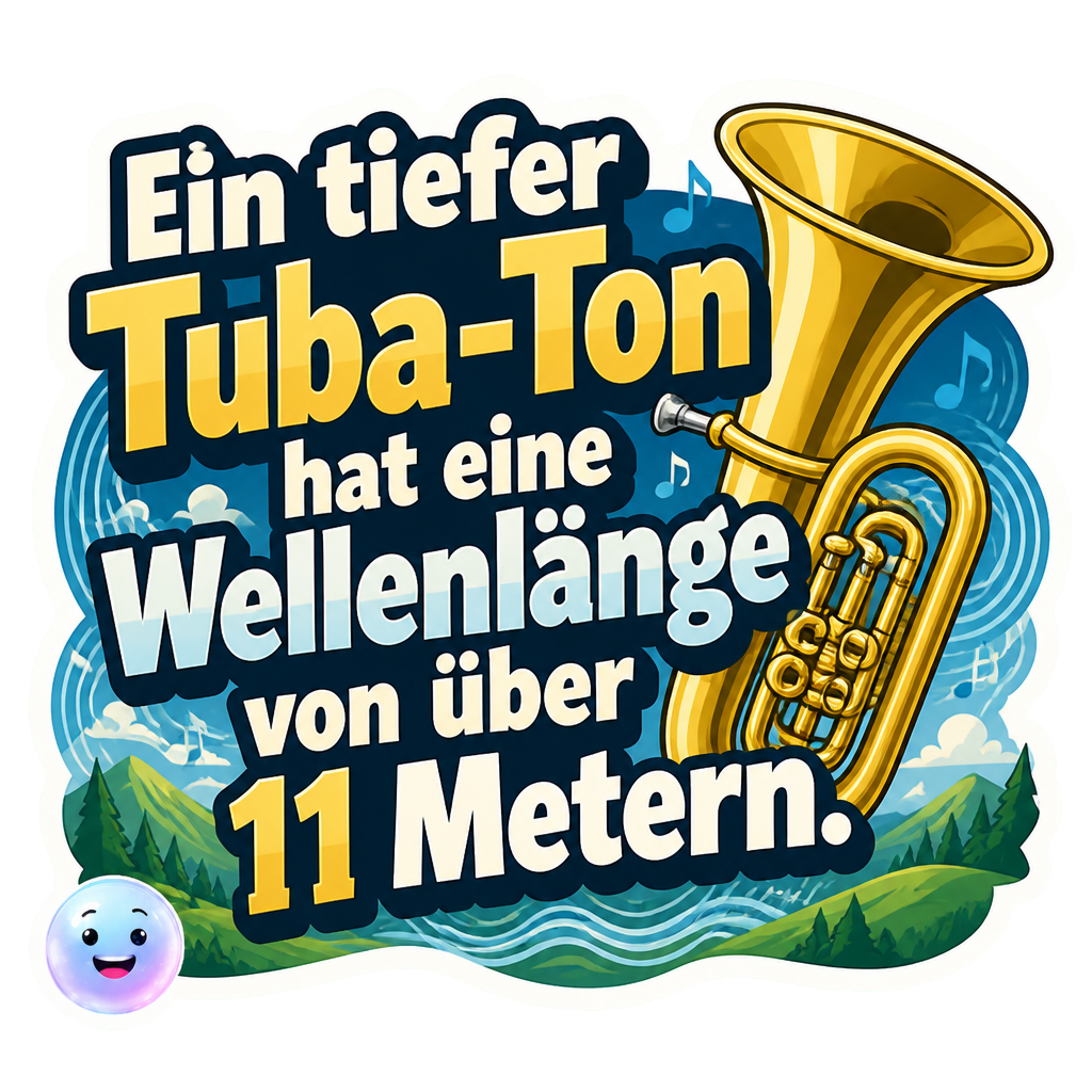 Ein tiefer Tuba-Ton hat eine Wellenlänge von über 11 Metern.