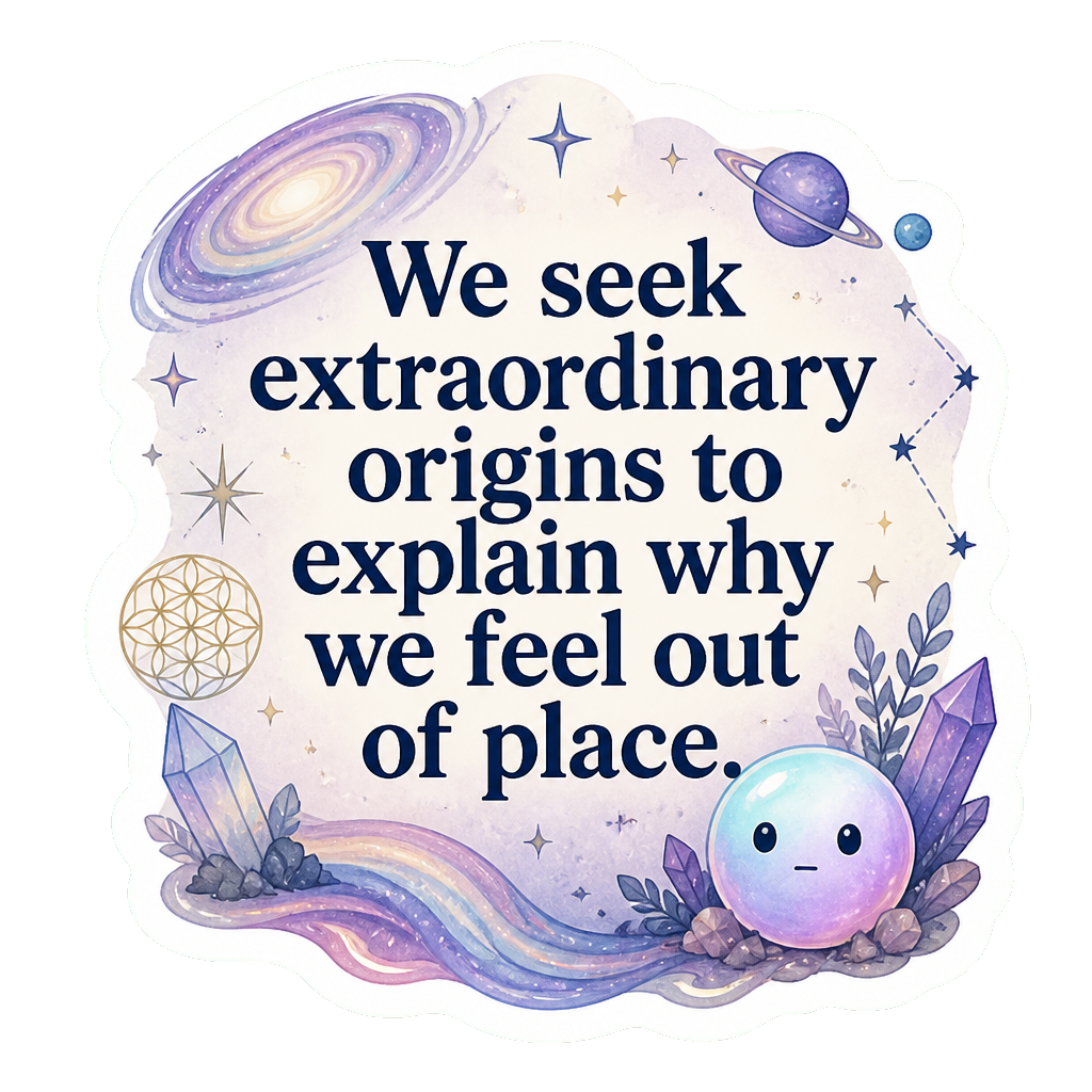 We seek extraordinary origins to explain why we feel out of place.