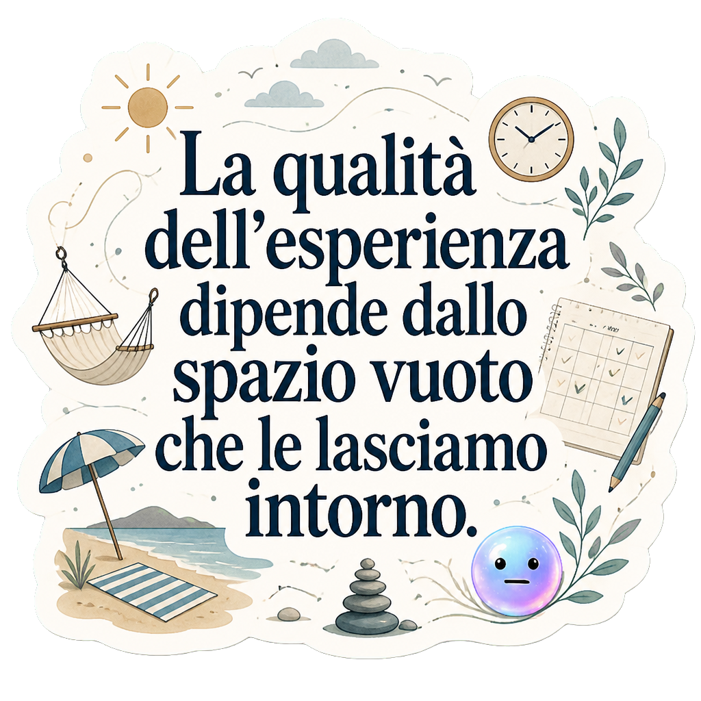 La qualità dell'esperienza dipende dallo spazio vuoto che le lasciamo intorno.